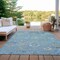 Homeroots 9' X 12' Teal Blue And Aqua Floral Washable Indoor Outdoor Area Rug 609520 - alternate 4