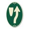 Signmission Beware of Curb Graphic, 12 Inch X 18 Inch Architectural Oval, Heavy Gauge Aluminum A-OV-G-1218-24522 - alternate 1