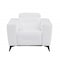 Homeroots 41" White Italian Leather Power Recliner Chair 482250 - alternate 1