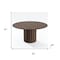 Homeroots 60" Brown Wood Pedestal Base Round Top Dining Table 720946 - alternate 4