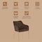 Leisuremod Zaire Collection Modern Dining Chair, Gold Legs and Dark Brown Velvet ZDC52DBR - alternate 4