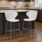 Homeroots Set of Two 26" White and Silver Heavy Duty Plastic and Metal Low Back Counter Height Bar Chairs, 2PK 555093 - alternate 3