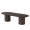 Homeroots 86" Walnut Wood Double Pedestal Base Oval Dining Table 720677 - alternate 1