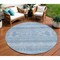 Homeroots 8' Sky Blue And Ivory Round Southwestern Washable Indoor Outdoor Area Rug 582850 - alternate 1