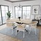 Leisuremod Ervilla Dining Chair with White Powder Coated Steel Legs and Wicker Back, Beige, 2PK ECW-20BG2 - alternate 4