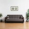Homeroots 89" Gray Chenille Convertible Futon Sleeper Sofa And Toss Pillows With Storage 607145 - alternate 1