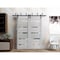 Sartodoors Sliding Closet Barn Bypass Doors 36 x 80in, Light Grey Oak W/ Frosted Glass, Sturdy 6.6ft Rails QUADRO4445BBB-OAK-36 - alternate 1