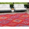 Homeroots 8' X 10' Red Geometric Machine Braided Distressed Area Rug With UV Protection 555630 - alternate 1