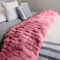 Lavish Home Oversized Ruched Faux Fur Blanket Plush Polyester Faux Fur Queen-Size Throw for Sofas & Beds HT-THROW1-PNK - alternate 4