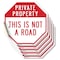 Signmission Private Property This Is Not a Road, 4 inch X 4 inch, Vinyl Decal, 5PK OC-D-5PACK-4-166 - alternate 1