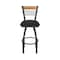 Holland Bar Stool Co Eleanor 30in Swivel Bar Stool with Pewter Finish, Medium Back and Black Vinyl Seat 880 - alternate 4