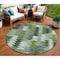 Homeroots 8' Olive Green And Fern Green Round Southwestern Washable Indoor Outdoor Area Rug 587346 - alternate 1