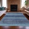 Homeroots 8' X 10' Teal Blue Aqua And Navy Blue Striped Washable Indoor Outdoor Area Rug 631224 - alternate 3
