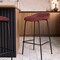 Leisuremod Servos Barstool with Upholstered Faux Leather Seat and Powder Coated Iron Frame, Bordeaux, 2PK SSBL-18BOR2 - alternate 4