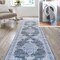 Jonathan Y Wincer Chenille Cottage Medallion Non-Slip Machine-Washable Gray/Blue/White 2 ft. x 8 ft. Runner Rug WSH202D-28 - alternate 1