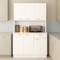 Basicwise Wooden Kitchen Pantry Storage Cabinet with Drawer, Doors and Shelves, White QI004411L - alternate 3