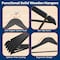 Campior Black Wooden Hangers, Heavy-Duty with 360 Deg Swivel Hook, Non-Slip, Pants Bar, 5PK CMPWH5BK - alternate 2