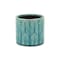 Homeroots Turquoise Ceramic 22 Ounce Geometric Round Distressed Pot Planter 487454 - alternate 1