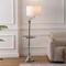 Jonathan Y Cora 60" Modern Metal LED Floor Lamp w/ Integrated Wood Side Table and Swing Arm, Chrome/Brown Wood JYL3055E - alternate 4