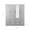 Homeroots 75" White Ribbed Texture Wood Mirrored Six Door Two Drawer Combo Dresser 617962 - alternate 3