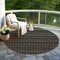 Homeroots 8' Black And Taupe Round Striped Washable Indoor Outdoor Area Rug 610518 - alternate 6