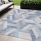 Homeroots 5' X 8' Denim Blue Geometric Washable Indoor Outdoor Area Rug 608059 - alternate 1