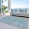 Homeroots 3' X 5' Aqua Teal Blue And Gray Abstract Washable Indoor Outdoor Area Rug 587194 - alternate 5