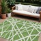 Homeroots 10' X 14' Green And Ivory Geometric Washable Indoor Outdoor Area Rug 600449 - alternate 1