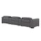 Homeroots 136" Dark Gray Top Grain Leather Reclining USB Sofa And Storage 720314 - alternate 2