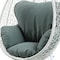 Homeroots 38" White Metal Swing Chair With Green Cushion 318801 - alternate 4