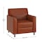 Flash Furniture HERCULES Diplomat Cognac LeatherSoft Chair with Clean Line-Stitched Frame and Chrome Legs BT-827-1-CG-CHR-GG - alternate 3