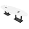 Skutchi Designs Oval Conference Table With Power Unit, 48 in W, 120 in L, White HAR-OVL-48X120-DOU.BK-W960-EBLK - alternate 1