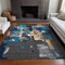 Homeroots 3' X 5' Charcoal Copper And Teal Blue Abstract Washable Indoor Outdoor Area Rug 599544 - alternate 3