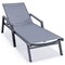 Leisuremod Marlin Patio Chaise Lounge Chair with Armrests in Black Aluminum Frame, Dark Grey MLABL-77DGR - alternate 1