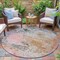 Homeroots 8' Pink Charcoal And Copper Round Abstract Washable Indoor Outdoor Area Rug 630803 - alternate 2