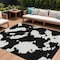 Homeroots 9' X 12' Black And Ivory Abstract Washable Indoor Outdoor Area Rug 614513 - alternate 1