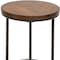 Homeroots 24" Black And Wood Brown Wood And Iron Round End Table 493254 - alternate 3