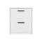 Homeroots 19" White Wood Two Drawer Nightstand 526153 - alternate 1