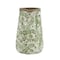 Homeroots 9" Green And White Leaf Ceramic Round Jug Vase 574226 - alternate 5