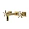 Kingston Brass Double-Handle Wall Mount Bathroom Faucet, Brushed Brass KS6127NX - alternate 1