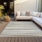 Homeroots 3' X 5' Ivory And Gray Striped Washable Indoor Outdoor Area Rug 597331 - alternate 2