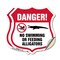 Signmission Alligator Warning Shield Sign Danger! No, 12 inch X 12 inch, Vinyl Decal, 2PK SHI-D-2PACK-12-356 - alternate 1