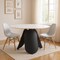 Homeroots 48" White and Black Faux Marble and Steel Pedestal Base Round Top Dining Table 564987 - alternate 5