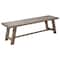 Homeroots 60" Natural Distressed Solid Wood Dining Bench 524061 - alternate 5