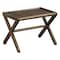 Homeroots Antique Chestnut Finished Wooden Stool Bench 380053 - alternate 1