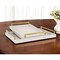 Homeroots Set of Two Off White Wood and Fabric Nested Serving Trays With Gold Handles 518600 - alternate 4