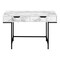 Homeroots 47" White and Black Wood and Metal H-Shape Computer Desk With Two Drawers 489998 - alternate 1