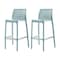 Homeroots Set of Four 30" Baby Blue Heavy Duty Plastic Low Back Outdoor Bar Height Chairs 565353 - alternate 4