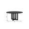 Homeroots 60" Black Solid Wood and Rattan Cross Leg Base Round Top Dining Table 712200 - alternate 2