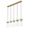 Z-Lite Fontaine 5 Light Linear Chandelier, Rubbed Brass, 44.25 In W 7002P5-5L-RB - alternate 3